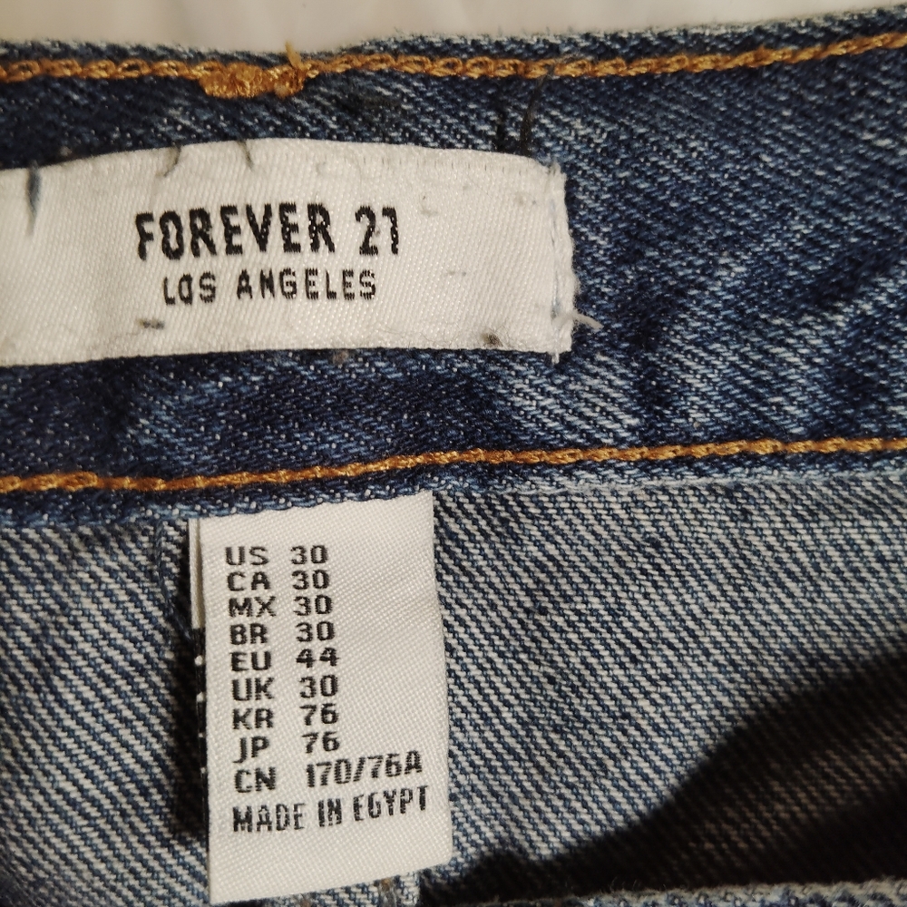Forever 21 Raw Hem Button Up Mini Skirt Sz-30 - Picture 4 of 4